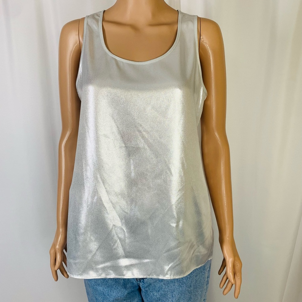 Express Silver High-Low Split Back Tank Top - Picture 3 of 3